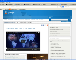 Springer website screenshot